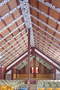 L'intérieur du Wharenui, dans un Marae maori.