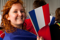 Inès en supportrice des Bleus
