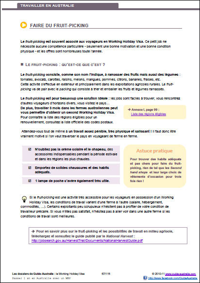Example Guide WHV Australie