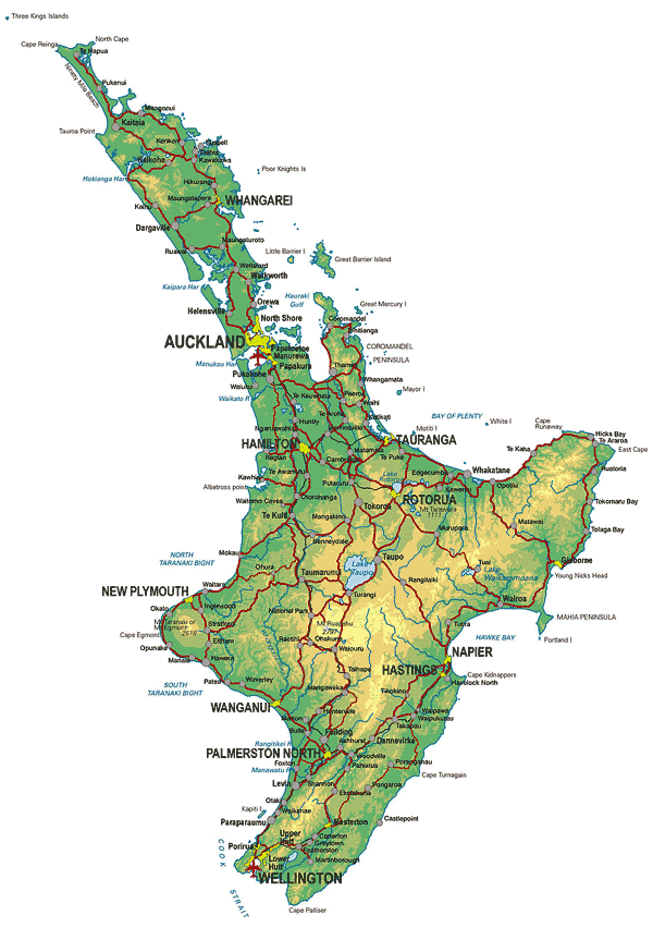 map North Island