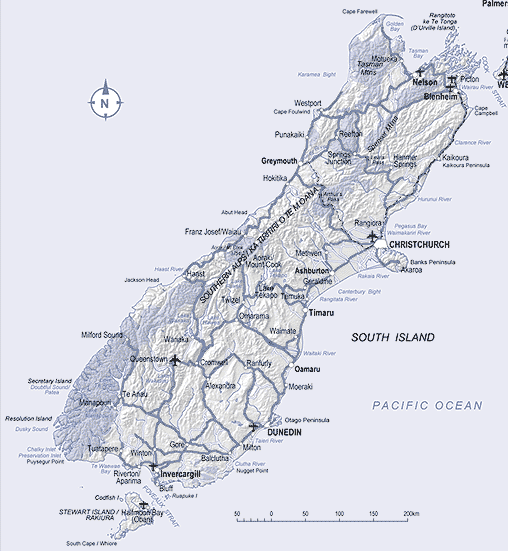 map South Island