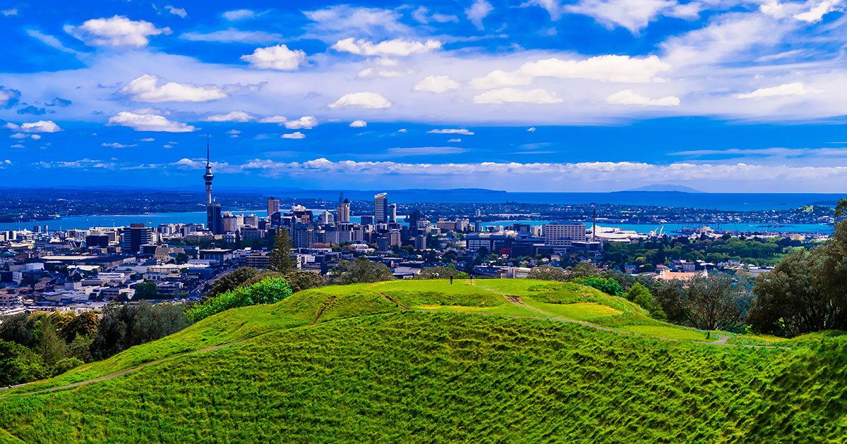 Panorama depuis mont Eden Auckland