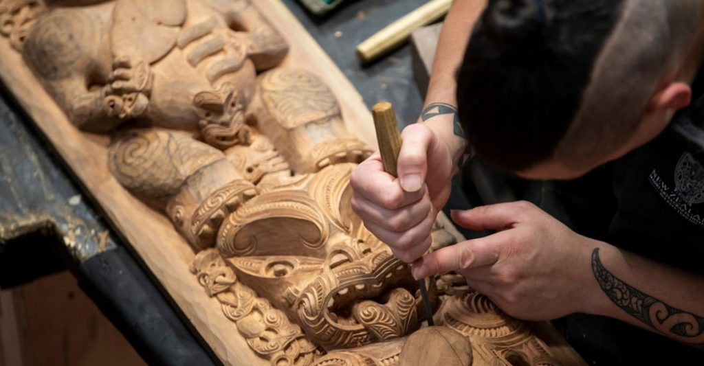 Sculpture maorie Te Puia