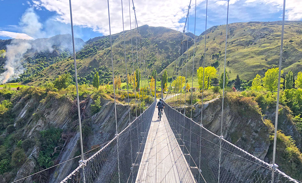 Pont suspendu Arrowtown to Gibbston VTT trail