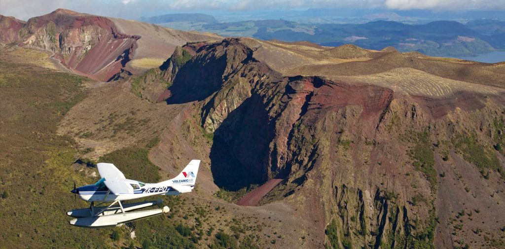 Mount Tarawera en avion