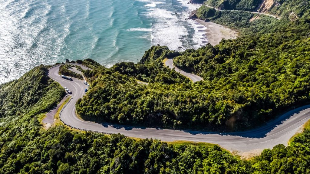 route de Nouvelle-Zélande, Côte ouest, Westport, Greymouth, West coast Highway, route panoramique 