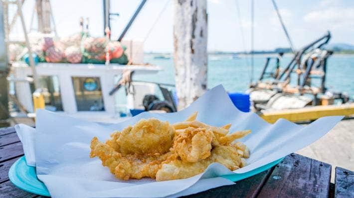 Fish and chips Tauranga Fresh fish market  poisson pane Nouvelle-Zelande poisson frit
