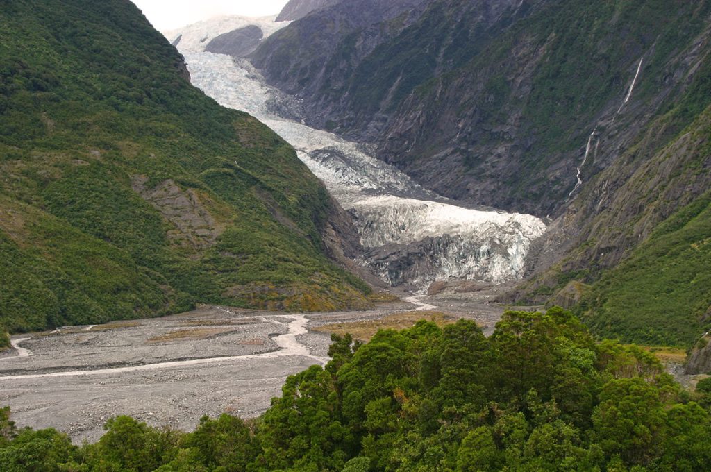 Glacier Franz Josef sur la cote ouest