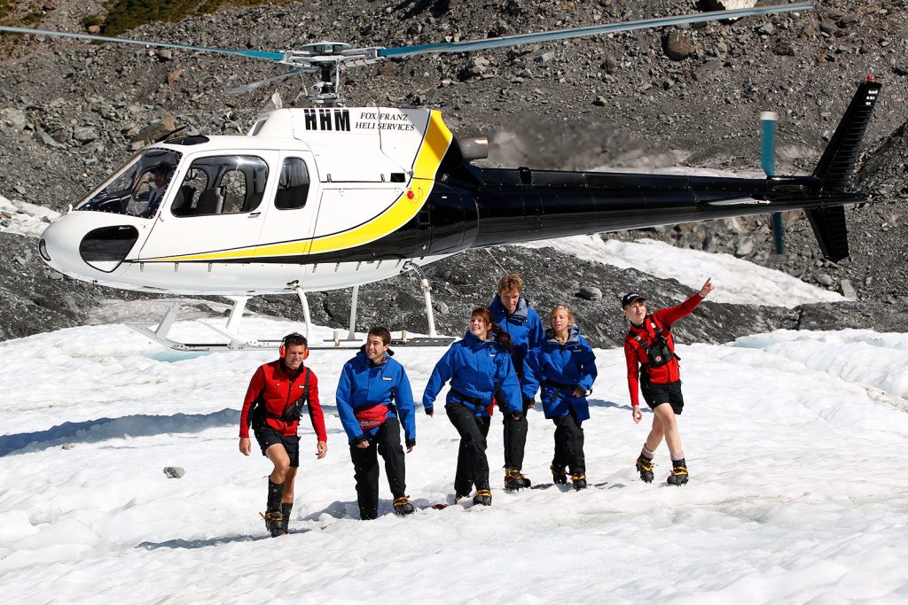 Heli-rando glacier Nouvelle-Zélande