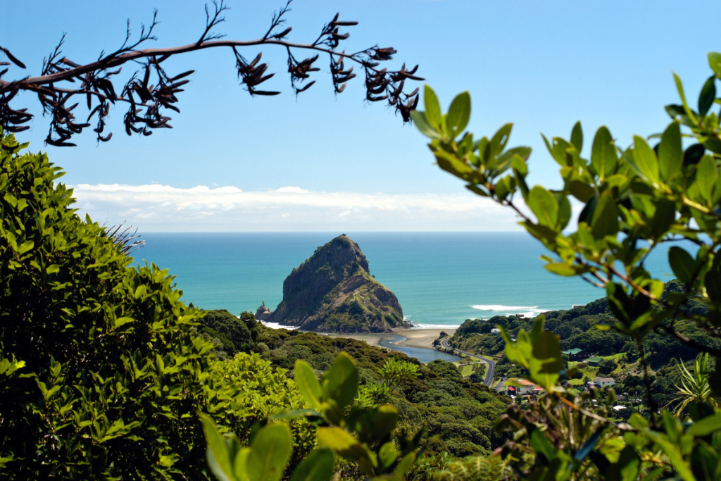 lion rock piha plage cote ouest nouvelle zelande