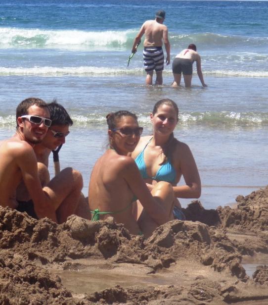 Bruno et ses amis à Hot Water Beach