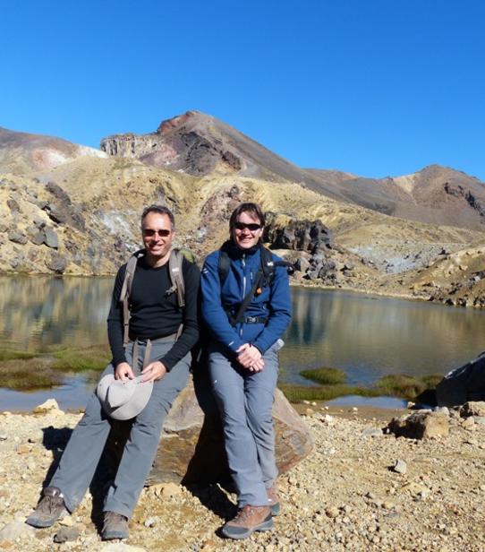 Isabelle et Olivier - pause photo lors du Tongariro crossing