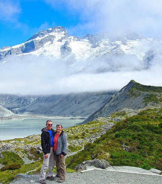 Bernard et Solange dans la Hooker Valley