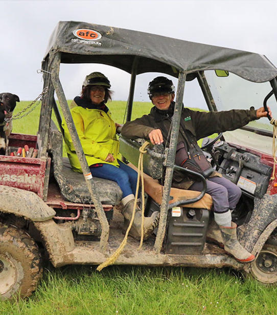 Colette et Edmond en quad en Nouvelle-Zélande