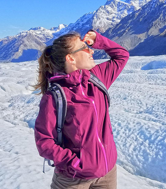Déborah sur le glacier Fox