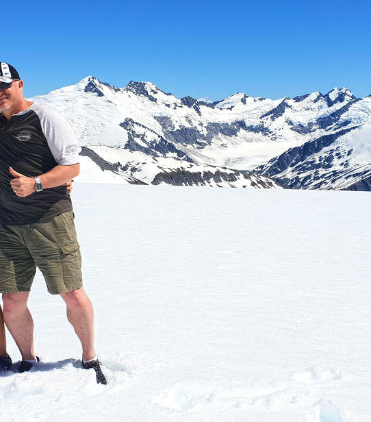 Fabrice et Hélène sur les glaciers