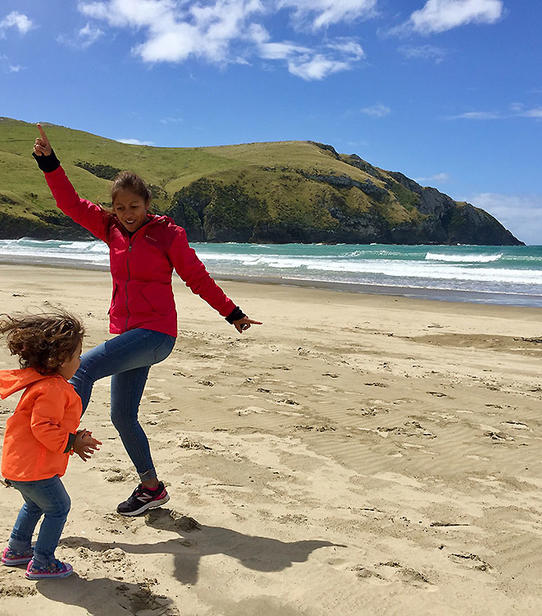Fabrice et sa famille dans le Northland