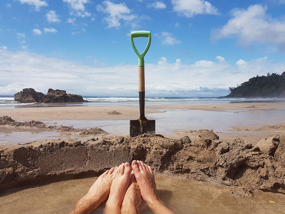 Fanny et Corentin à Hot Water Beach