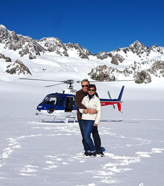 Georges et Bérénice sur le glacier Fox