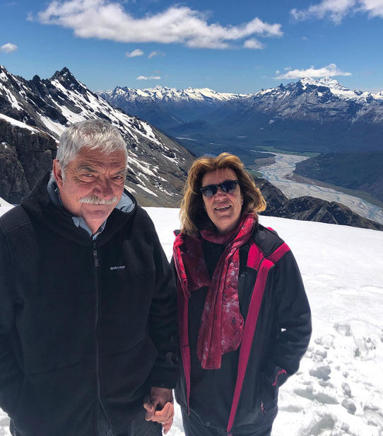 Gilbert et Christiane dans les Alpes néo-zélandaises