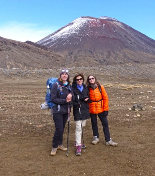 Hélène Aude et leur guide au Tongariro Crossing