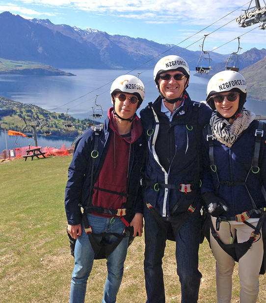 Jean-Christophe et ses enfants à Queenstown