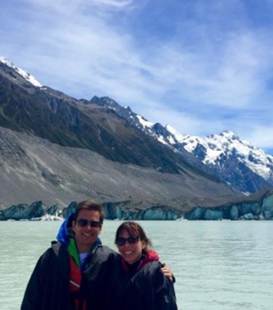 Julie et Renaud au glacier Hooker