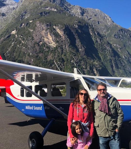Linda en famille en survol à Milford