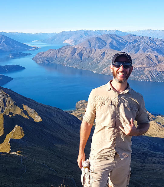 Luc-Henri sur Roys Peak à Wanaka