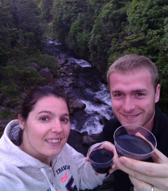 Mellie et Antoine aux Huka Falls (Taupo)