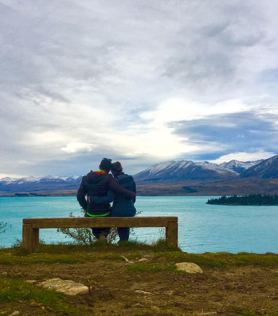 Mélodie et Alexis au lac Tekapo