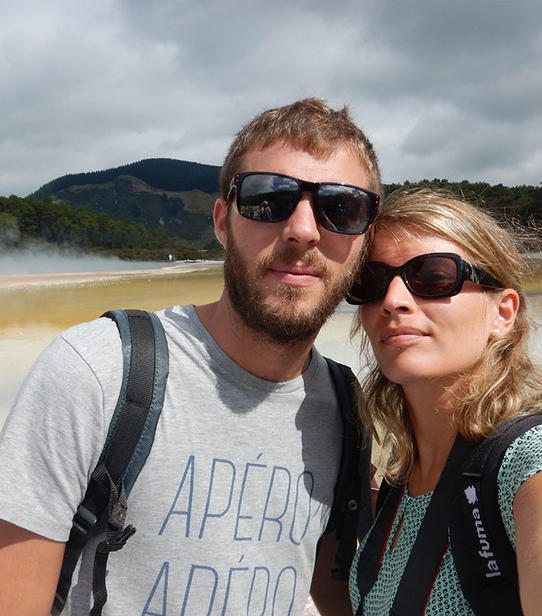 Morgane et Kevin à Wai-O-Tapu