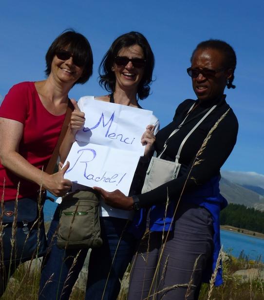 Murielle, Elisabeth et Laurence au lac Tekapo