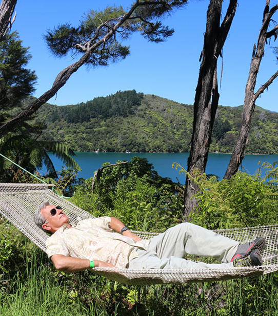 Philippe profite des Marlborough Sounds