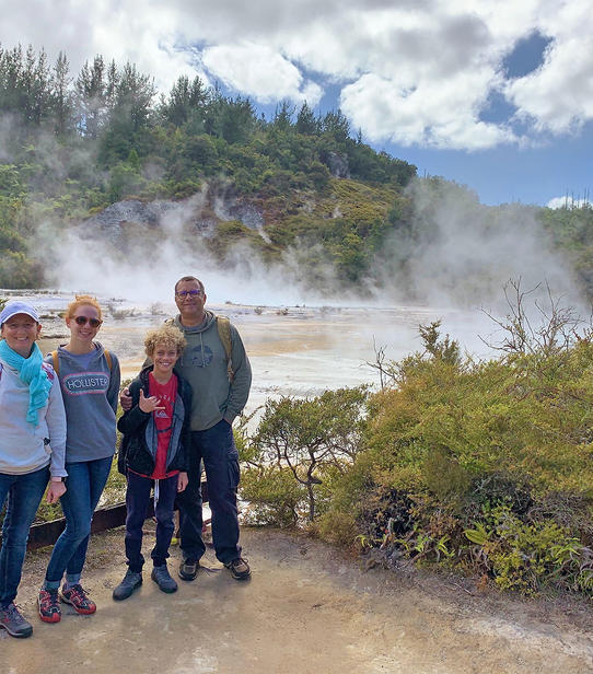 Virginie et famille à Rotorua