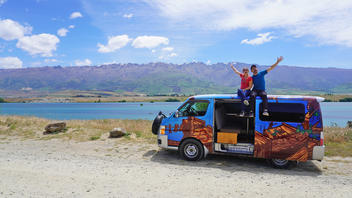 Lea en van en Nouvelle Zealande